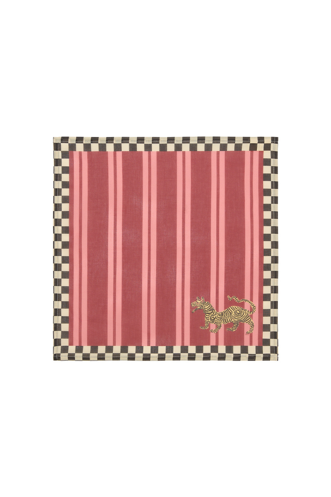 lisa corti x the socialite family cotton napkin 50x50cm--tiger bordeaux
