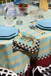 lisa corti x the socialite family tovagliolo cotone 50x50cm--tiger light blue