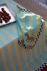 lisa corti x the socialite family tovagliolo cotone 50x50cm--tiger light blue