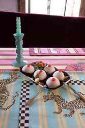 lisa corti x the socialite family anna big candleholder --light blue