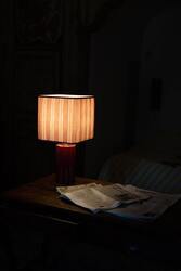 lisa corti x the socialite family gioia lamp--double stripes bordeaux 