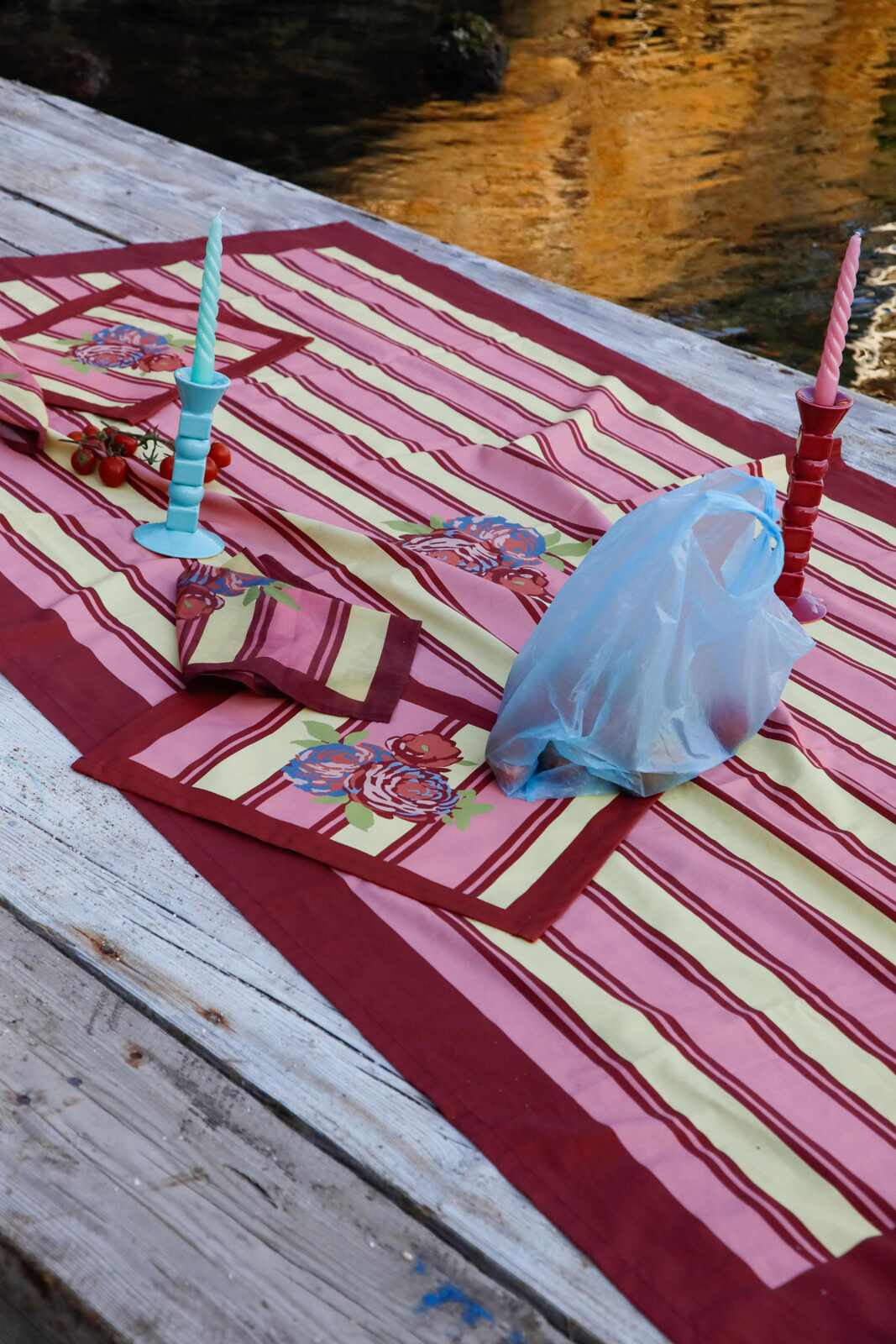 lisa corti x the socialite family cotton placemat 35x48cm--bold rose butter pink